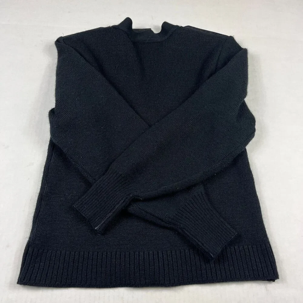 Military Equipment Wool Blend Cardigan Sweater Black Button Up Utility 38R Med